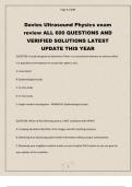 Davies Ultrasound Physics exam review ALL 600 QUESTIONS AND VERIFIED SOLUTIONS LATEST UPDATE THIS YEAR