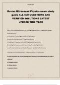 Davies Ultrasound Physics exam study guide ALL 500 QUESTIONS AND VERIFIED SOLUTIONS LATEST UPDATE THIS YEAR