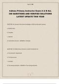 Indiana Primary Instructor Exam A & B ALL 300 QUESTIONS AND VERIFIED SOLUTIONS LATEST UPDATE THIS YEAR