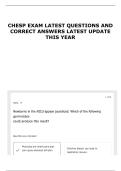 CHESP EXAM LATEST QUESTIONS AND CORRECT ANSWERS LATEST UPDATE THIS YEAR 