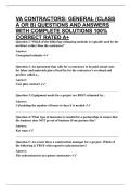 VA CONTRACTORS&colon; GENERAL &lpar;CLASS A OR B&rpar; QUESTIONS AND ANSWERS WITH COMPLETE SOLUTIONS 100&percnt; CORRECT RATED A&plus;