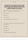 Florida LP Gas & Rules Exam ALL 300 QUESTIONS AND VERIFIED SOLUTIONS LATEST UPDATE THIS YEAR