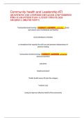Community health and Leadership ATI  [QUESTIONS AND ANSWERS] DETAILED AND VERIFIED  FOR GUARANTEED PASS- LATEST UPDATE 2026  GRADED A (BRAND NEW!!) 