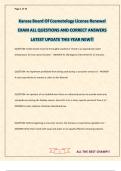 Kansas Board Of Cosmetology License Renewal EXAM ALL QUESTIONS AND CORRECT ANSWERS LATEST UPDATE THIS YEAR NEW&excl;&excl;