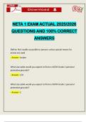 NETA 1 EXAM ACTUAL 2025&sol;2026 QUESTIONS AND 100&percnt; CORRECT ANSWERS