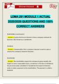 LOMA 291 MODULE 1 ACTUAL 2025&sol;2026 QUESTIONS AND 100&percnt; CORRECT ANSWERS