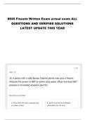 BSIS Firearm Written Exam actual exam ALL QUESTIONS AND VERIFIED SOLUTIONS LATEST UPDATE THIS YEAR