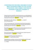CERTIFIED PSYCHIATRIC REHABILITATION PRACTITIONER &lpar;CPRP&rpar; ACTUAL EXAM QUESTIONS AND CORRECT DETAILED ANSWERS ALREADY GRADED A&plus; NEWEST