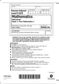 Edexcel A Level Mathematics Paper 1 &vert; Pure Mathematics 1 Exam A&plus;