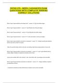 PATHO 370 - WEEK 2 ADVANCED EXAM QUESTIONS WITH COMPLETE VERIFIED CORRECT SOLUTIONS