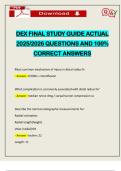 DEX FINAL STUDY GUIDE ACTUAL 2025&sol;2026 QUESTIONS AND 100&percnt; CORRECT ANSWERS