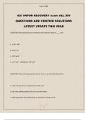 ICC VAPOR RECOVERY exam ALL 350 QUESTIONS AND VERIFIED SOLUTIONS LATEST UPDATE THIS YEAR