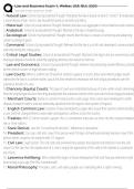 Law and Business Exam 1&comma; Welker&comma; USF&comma; BUL 3320 Exam Questions and Answers 100&percnt; Pass &vert;Already Graded A&plus;&vert; Verified and Updated &vert;Actual 2025&sol;2026 Cheat Sheet