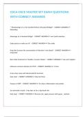 CDCA OSCE MASTER SET EXAM QUESTIONS WITH CORRECT ANSWERS