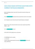 CDCA OSCE EXAM CERTIFIED QUESTIONS WITH CORRECT DETAILED ANSWERS