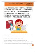 2025 PSYCHIATRIC-MENTAL HEALTH  NURSING&comma; MENTAL HEALTH NURSING  CHAPTER 1-10&comma; CONTEMPORARY  PSYCHIATRIC-MENTAL HEALTH  NURSING &lpar;Rationales&rpar; PSYCHIATRIC  NURSING - PRELIMS&comma; FINAL EXAM  