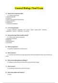 General Biology &ndash; Final Exam with Complete Answers 