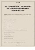 NSE 211 Final Exam ALL 300 QUESTIONS AND VERIFIED SOLUTIONS LATEST UPDATE THIS YEAR