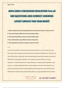 AEPA EARLY CHILDHOOD EDUCATION Test all 500 QUESTIONS AND CORRECT ANSWERS LATEST UPDATE THIS YEAR NEW&excl;&excl;
