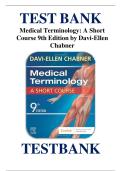 TEST BANK Medical Terminology&colon; A Short Course 9th Edition by Davi-Ellen Chabner