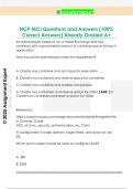 NCP-MCI Questions and Answers &lpar;100&percnt;  Correct Answers&rpar; Already Graded A&plus; 