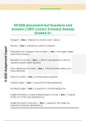 NCSSM placement test Questions and  Answers &lpar;100&percnt; Correct Answers&rpar; Already  Graded A&plus;
