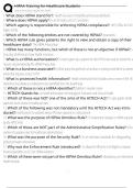 HIPAA Training for Healthcare Students Exam Questions and Answers 100&percnt; Pass &vert;Already Graded A&plus;&vert; Verified and Updated &vert;Actual 2025&sol;2026 Cheat Sheet