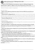 HIPAA and Privacy Act- Challenge Exam Exam Questions and Answers 100&percnt; Pass &vert;Already Graded A&plus;&vert; Verified and Updated &vert;Actual 2025&sol;2026 Cheat Sheet