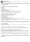 HIPAA Training Exam Questions and Answers 100&percnt; Pass &vert;Already Graded A&plus;&vert; Verified and Updated &vert;Actual 2025&sol;2026 Cheat Sheet