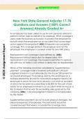 New York State General Adjuster 17-70  Questions and Answers &lpar;100&percnt; Correct  Answers&rpar; Already Graded A&plus;