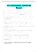 BUS 100 Final Exam with Verified Answers