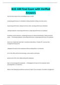 BUS 100 Final Exam with Verified Answers