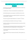 BUS 100 Final Exam with Verified Answers