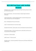 BUS 100 Final Exam with Verified Answers