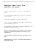 Reta Caro Exam Practice Test questions and answers