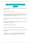 BUS 100 Final Exam with Verified Answers