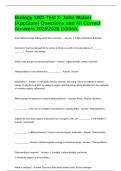 Biology 1801 Test 3- John Walker &lpar;AppState&rpar; Questions and All Correct Answers 20252026 Edition&period;