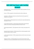 BUS 100 Final Exam with Verified Answers