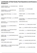 Landmarks of Oral Cavity Test Questions and Answers Graded A&plus;