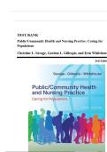 Test Bank - Public&sol;Community Health and Nursing Practice&colon; Caring for Populations&comma; 3rd Edition &lpar;Savage&comma; 2024&rpar;&comma; Chapter 1-22 &vert; All Chapters