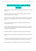 BUS 100 Final Exam with Verified Answers