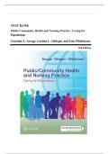 Test Bank - Public/Community Health and Nursing Practice: Caring for Populations, 3rd Edition (Savage, 2024), Chapter 1-22 | All Chapters