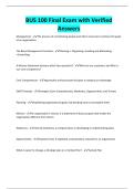 BUS 100 Final Exam with Verified Answers