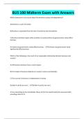 BUS 100 Midterm Exam with Answers