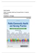 Test Bank - Public&sol;Community Health and Nursing Practice&colon; Caring for Populations&comma; 2nd Edition &lpar;Savage&comma; 2020&rpar;&comma; Chapter 1-22 &vert; All Chapters