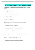 BUS 100 Midterm Exam with Answers