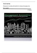 TEST BANK FOR Management Accounting&colon; Information for creating and managing value 8th Edition by Kim Langfield &comma; ISBN&colon; 9781760420406 &vert;All Chapters Included&vert; Guide A&plus;
