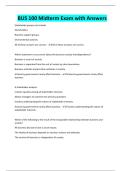 BUS 100 Midterm Exam with Answers