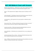BUS 100 Midterm Exam with Answers