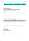 BUS 100 Midterm Exam with Answers